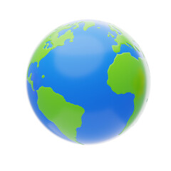 3D Earth Model Planet Of Boundless Wonder And Diversity. 3d illustration, 3d element, 3d rendering. 3d visualization isolated on a transparent background
