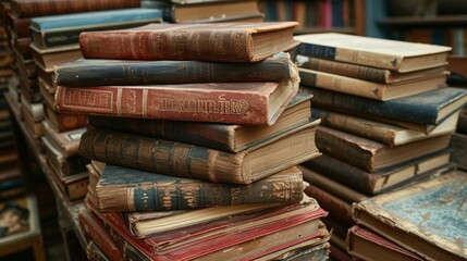 Antique literature at a French marketplace.