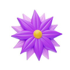 3D Flower Model Nature's Exquisite Blossom. 3d illustration, 3d element, 3d rendering. 3d visualization isolated on a transparent background