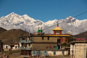 Muktinath Covered with Mountains | Stunning view of Monastery
