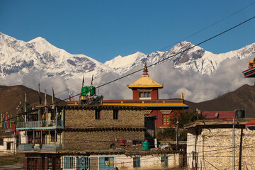 Beautiful Mountain Ranges seen from Muktinath in Mustang, Nepal