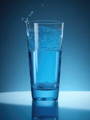 a glass of water with a splash of water