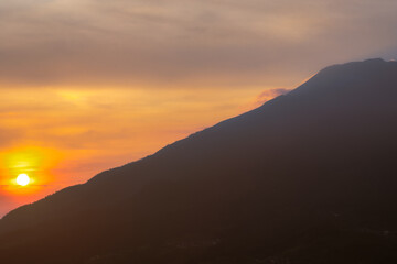 sunset over the mountains