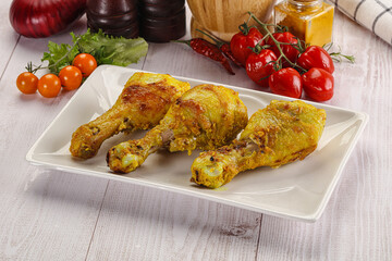 Roasted Chicken leg drumsticks with curry sauce