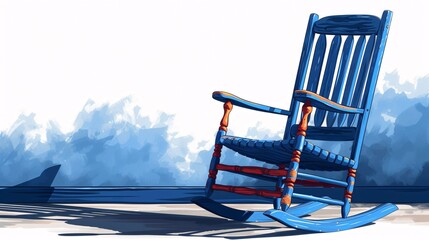 Classic rocking chair in sleek design as a single flat icon for web use.