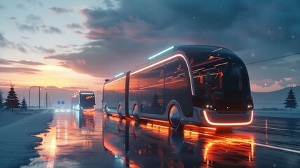 buses looking on the road concept
