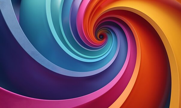 Colorful Spiral background 3d design, generated by AI - Powered by Adobe