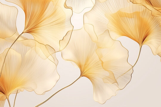 Luxury Golden Ginkgo leaves background