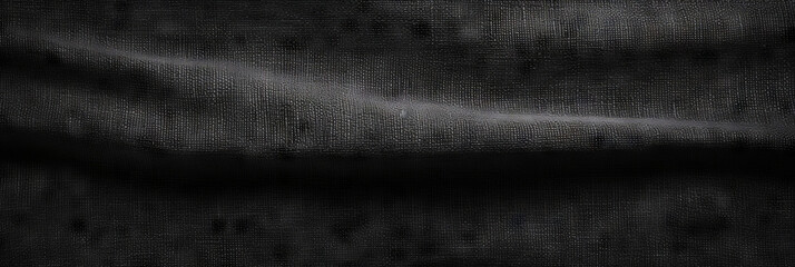 texture black linen on dark background, Natural silk linen fabric texture texture background. black canvas - obrazy, fototapety, plakaty