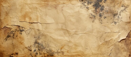 A piece of paper made from recycled material, showing signs of age with discolored and dirty sections where paint has been applied.