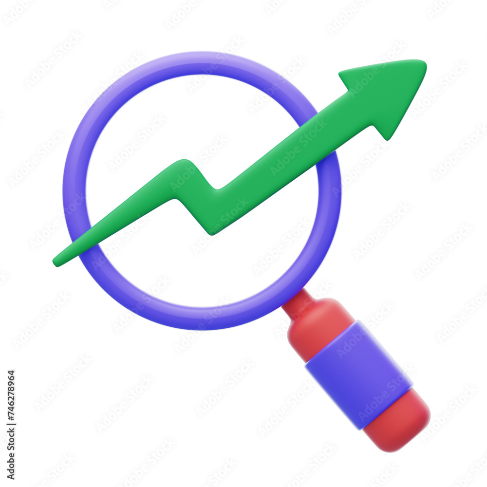Aufkleber 3d research dynamics exploring insights with visual precision. 3d illustration, 3d element, 3d rende