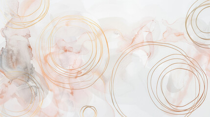 Abstract watercolor pink background with rings
