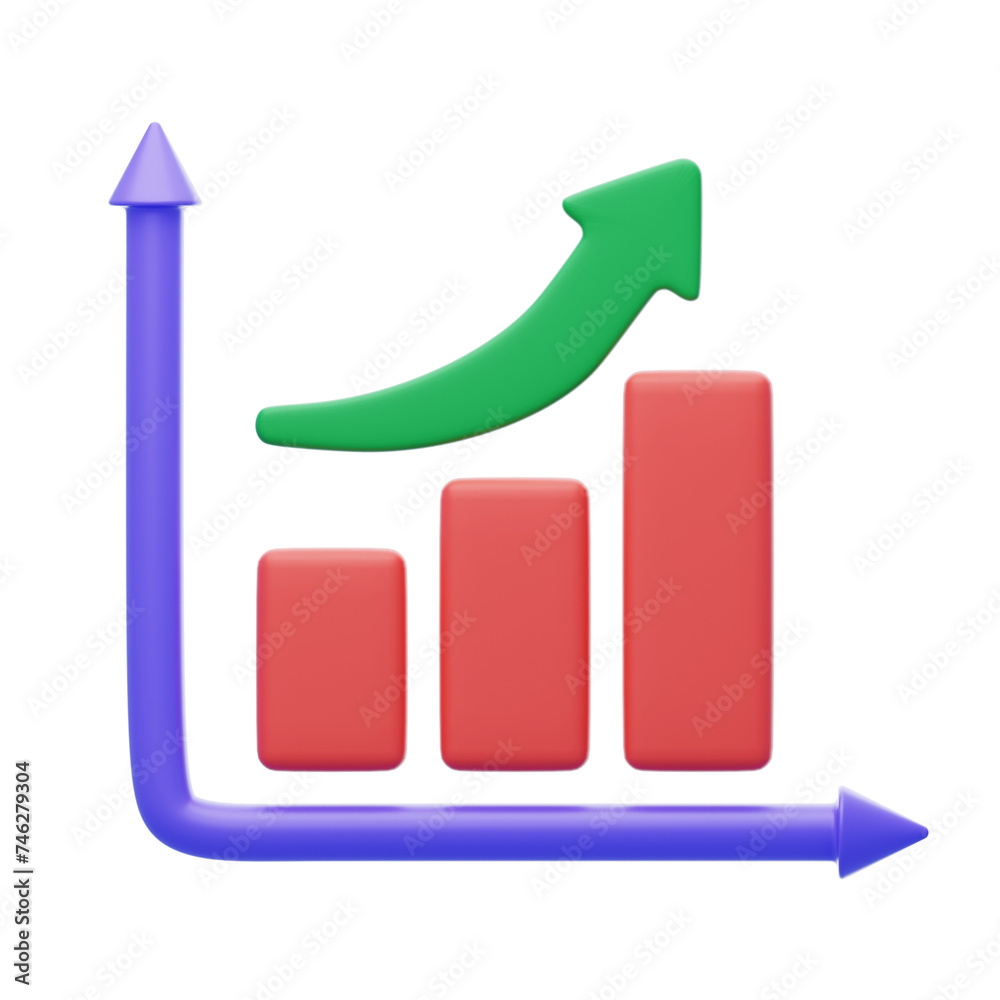 Aufkleber 3d analytics chart visualizing data with strategic precision. 3d illustration, 3d element, 3d render
