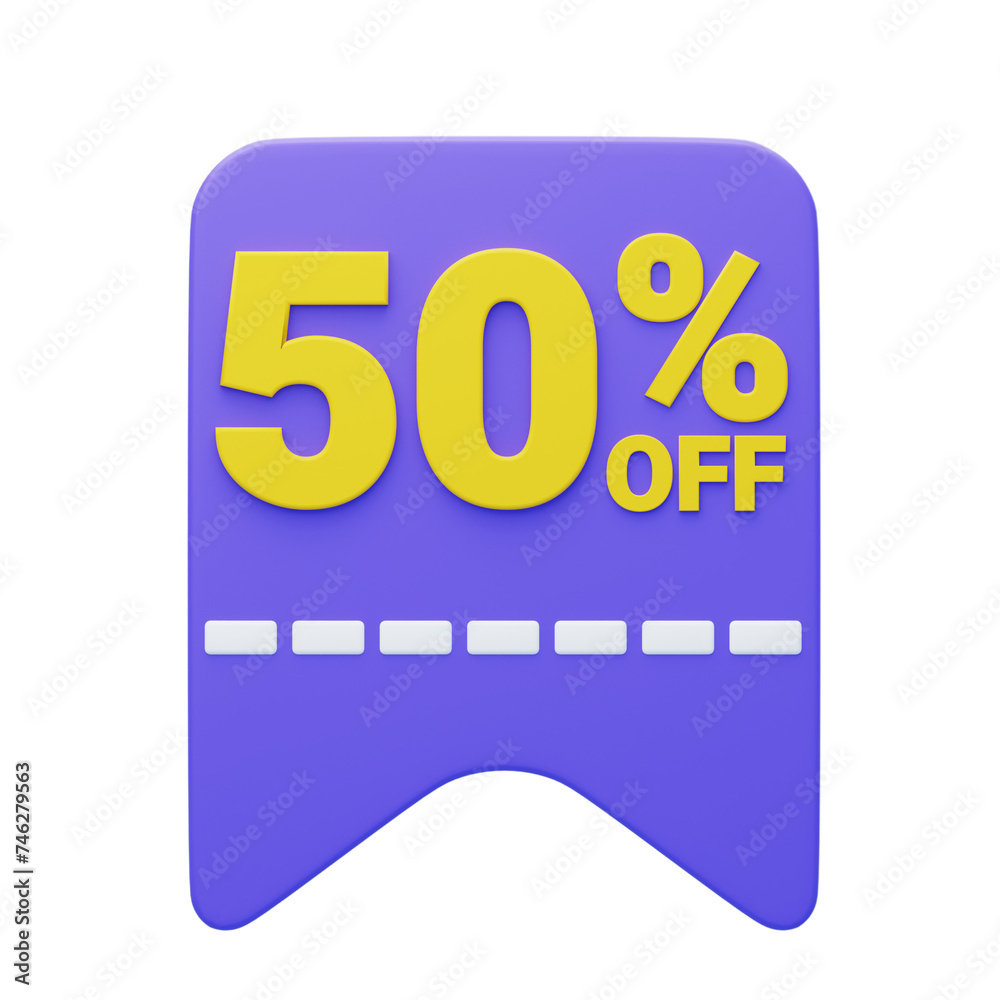 Poster 3d discount savings with visual precision. 3d illustration, 3d element, 3d rendering. 3d visualizati