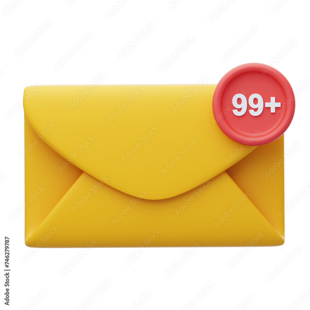 Poster 3d new mail engaging communication with visual precision. 3d illustration, 3d element, 3d rendering.