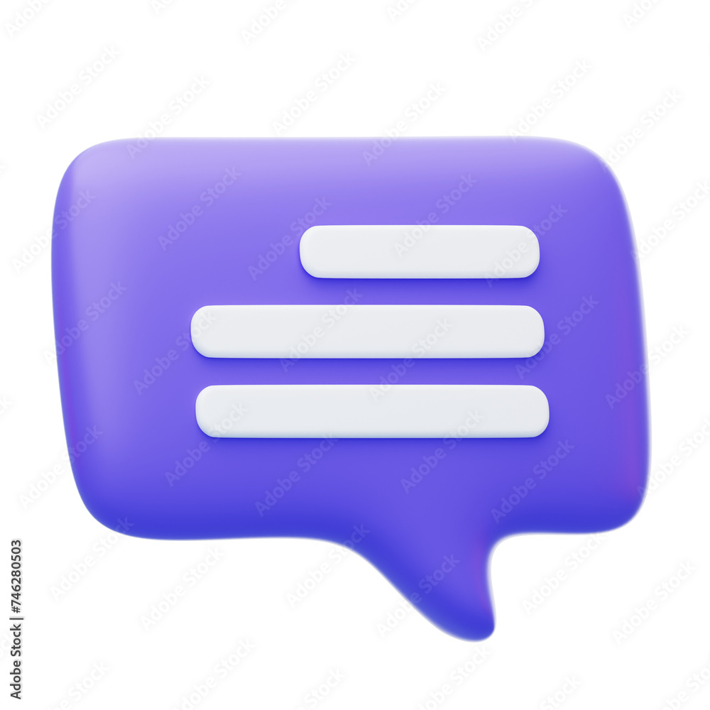 Poster 3d chat box for interactive communication. 3d illustration, 3d element, 3d rendering. 3d visualizati