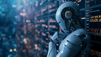 AI crypto trade artificial technology business background robot bot digital concept stock.. generative ai  - obrazy, fototapety, plakaty