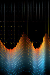Illustration of Sound Frequency and Vibration Concept Expressed in Hertz - obrazy, fototapety, plakaty