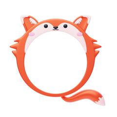 3D Red Fox Shape Animal Frame