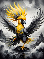 Obraz premium yellow mythical bird mascot