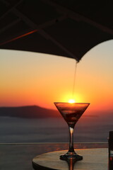 sunset above the water