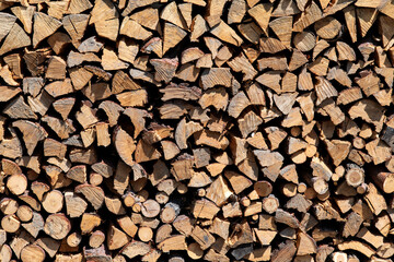 the stacked firewoods