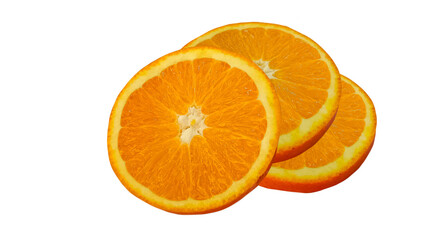 Sliced ​​oranges on a white background