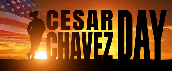 Cesar Chavez day. 31 march, USA national holiday. 3d illustration