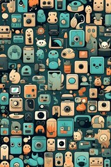 seamless pattern with funny people