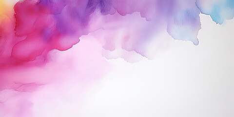 Obraz premium colorful watercolour canvas background,pink yellow orange red blue cyan green watercolor paint background . banner