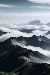 clouds over mountains