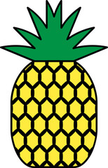 Pineapple fruit icon. Nature food icon.