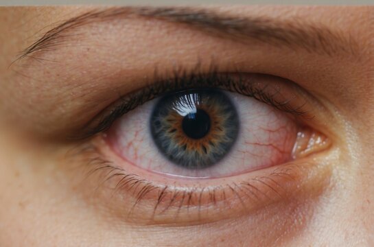 Cropped close up bloodshot eye