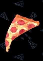 pizza on a white background