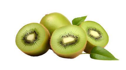 Cut-out of fresh kiwi isolated on a transparent background. PNG. Hight quality image.