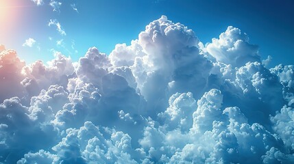 Sky and clouds.Beatiful sky with comolus clouds.illustrating the beauty of atmospheric phenomena.partly clear sky during the day.