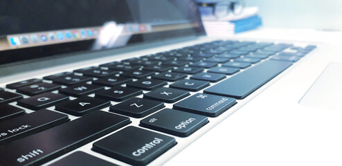 Closeup shot of computer keyboard - Powered by Adobe