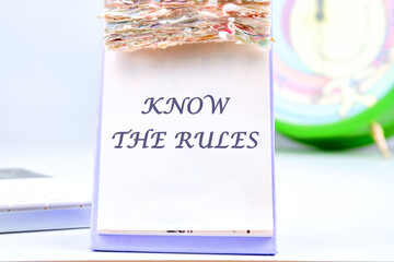 Know the rules text on the desktop calendar