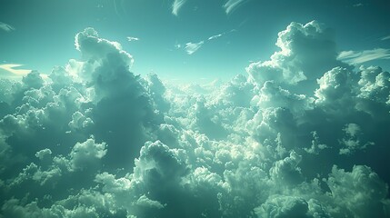 Fototapeta premium Sky and clouds.Beatiful sky with comolus clouds.illustrating the beauty of atmospheric phenomena.partly clear sky during the day.