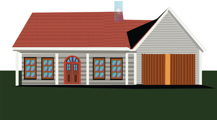 illustration of a ranch house