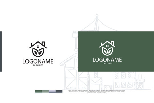 Iconic Home logo design Template Illustration classic style