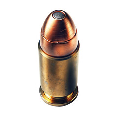 Gun cartridge. Isolated bullet 