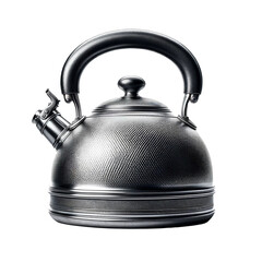 Isolated gas kettle. Metal kettle on white background.