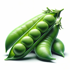 Isolated peas. Green pea beans