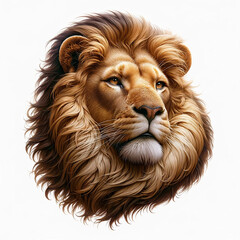 Portrait of a lion. Isolated lion head