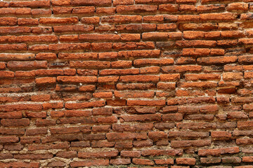 Old red brick wall. background of empty brick wall texture for background. detail for text creative, backdrop and Design.
