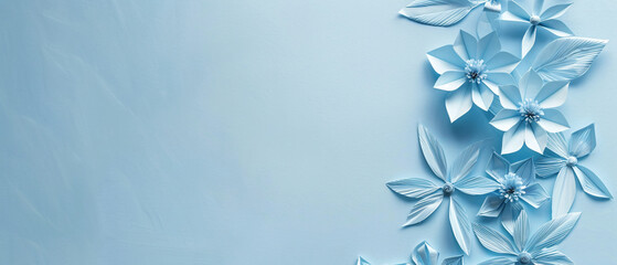 Blue paper background with copy space.