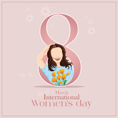 Vector Illustration International Women's Day Editable Post Banner Template