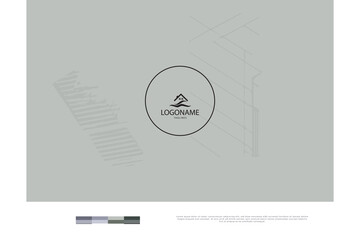 Futuristic Home logo design Template Illustration classic style