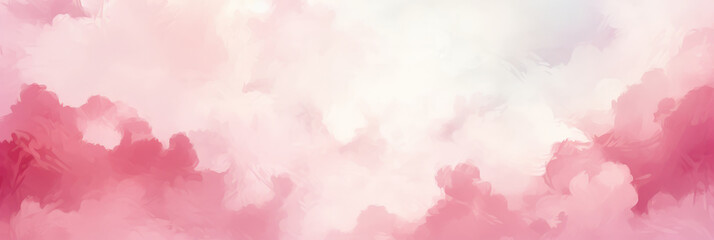 pink watercolor background, pink clouds watercolor background,banner pink sky handpainted watercolor